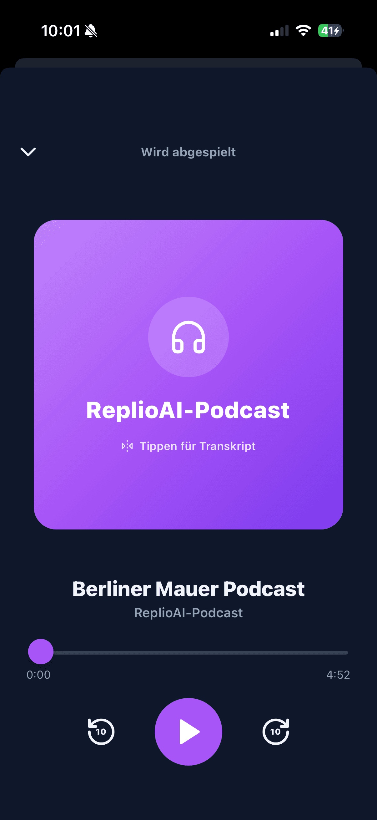 ReplioAI Podcast-Player